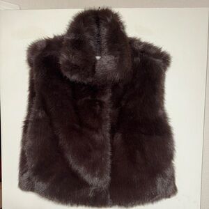 Luxurious Dark Brown Faux Fur Vest by American Eagle- Sz Medium
